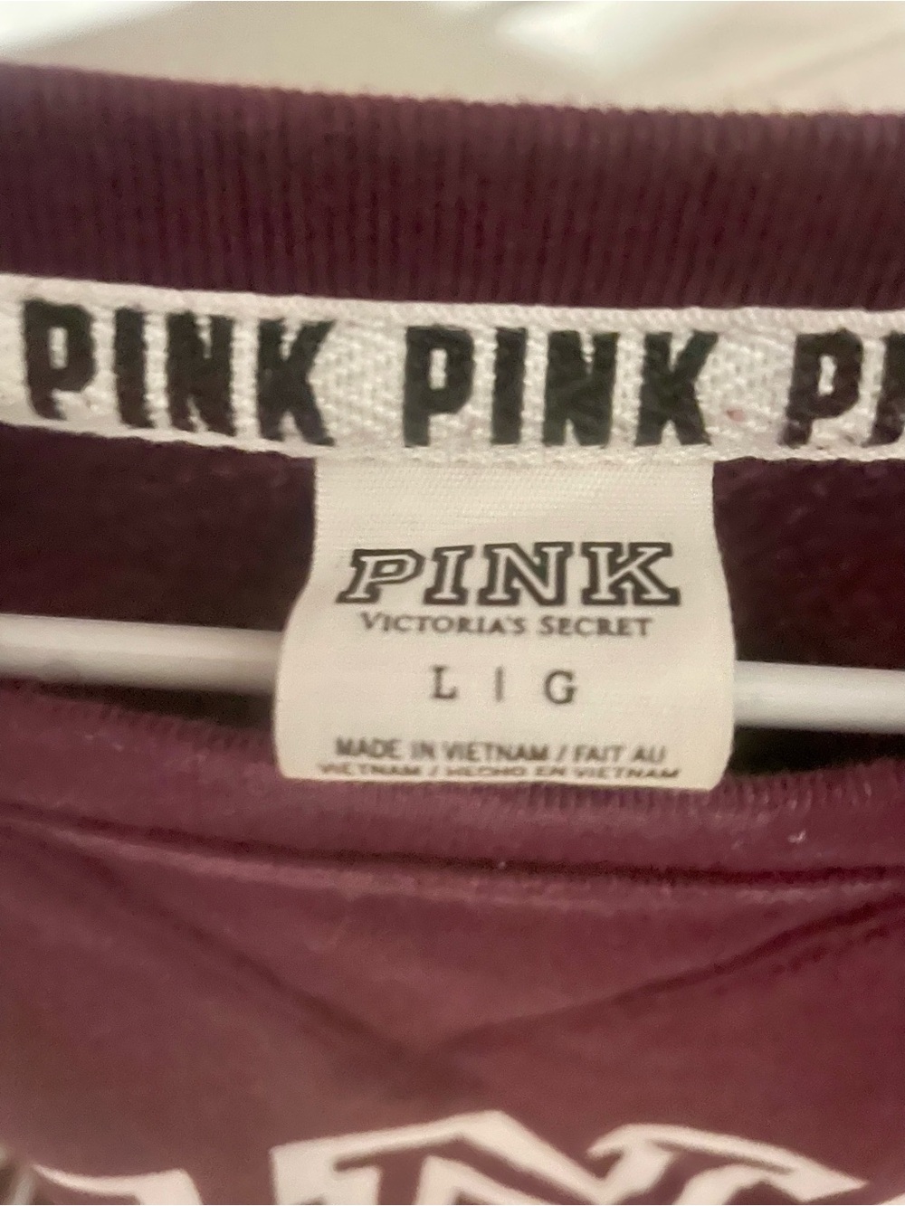 Victoria's Secret PINK Crewneck Sweater in Plum - Picture 2 of 2